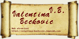 Valentina Bećković vizit kartica